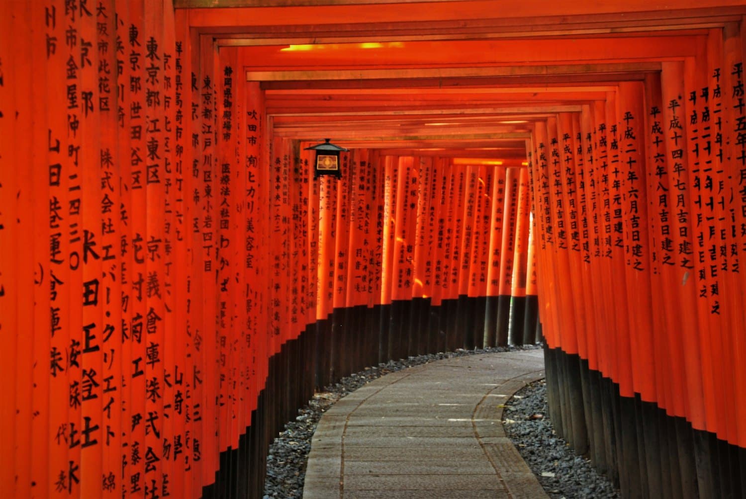Vermilion torii gates at Fushimi Inari, Kyoto