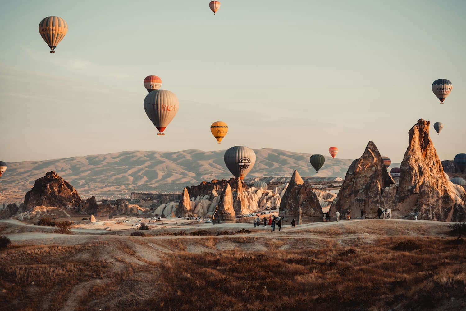 Hot-air balloons over Cappadocia
